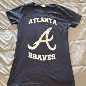 Atlanta Braves Navy Blue Short Sleeve T-shirt